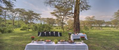 Lunch banquet on the floor of Ngorongoro Crater