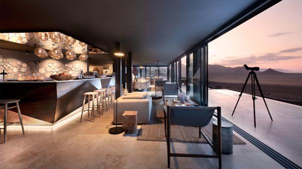 High-end Namibian lod Sossusvlei Desert Lodge ge lounge